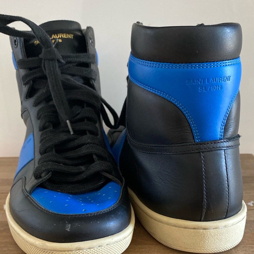 ⭐️SAINT LAURENT Black and Blue High-Top See pictures